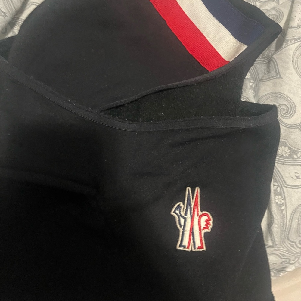 Moncler Black mask with Tricolor Detail